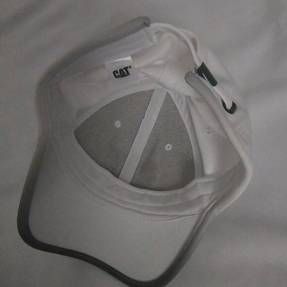 Caterpillar Men's White Adjustable Trademark CAT Logo Baseball Cap One Size - Picture 10 of 13